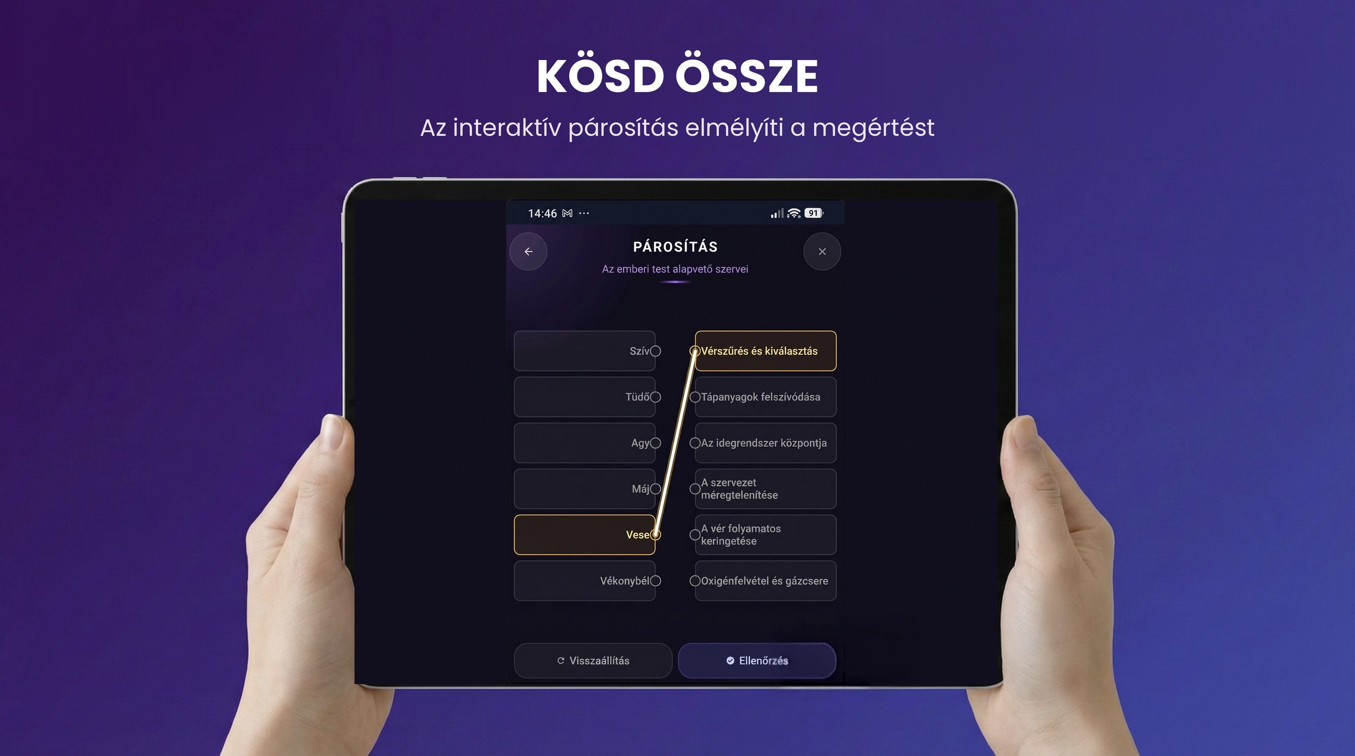 Kösd össze – párosítás feladat